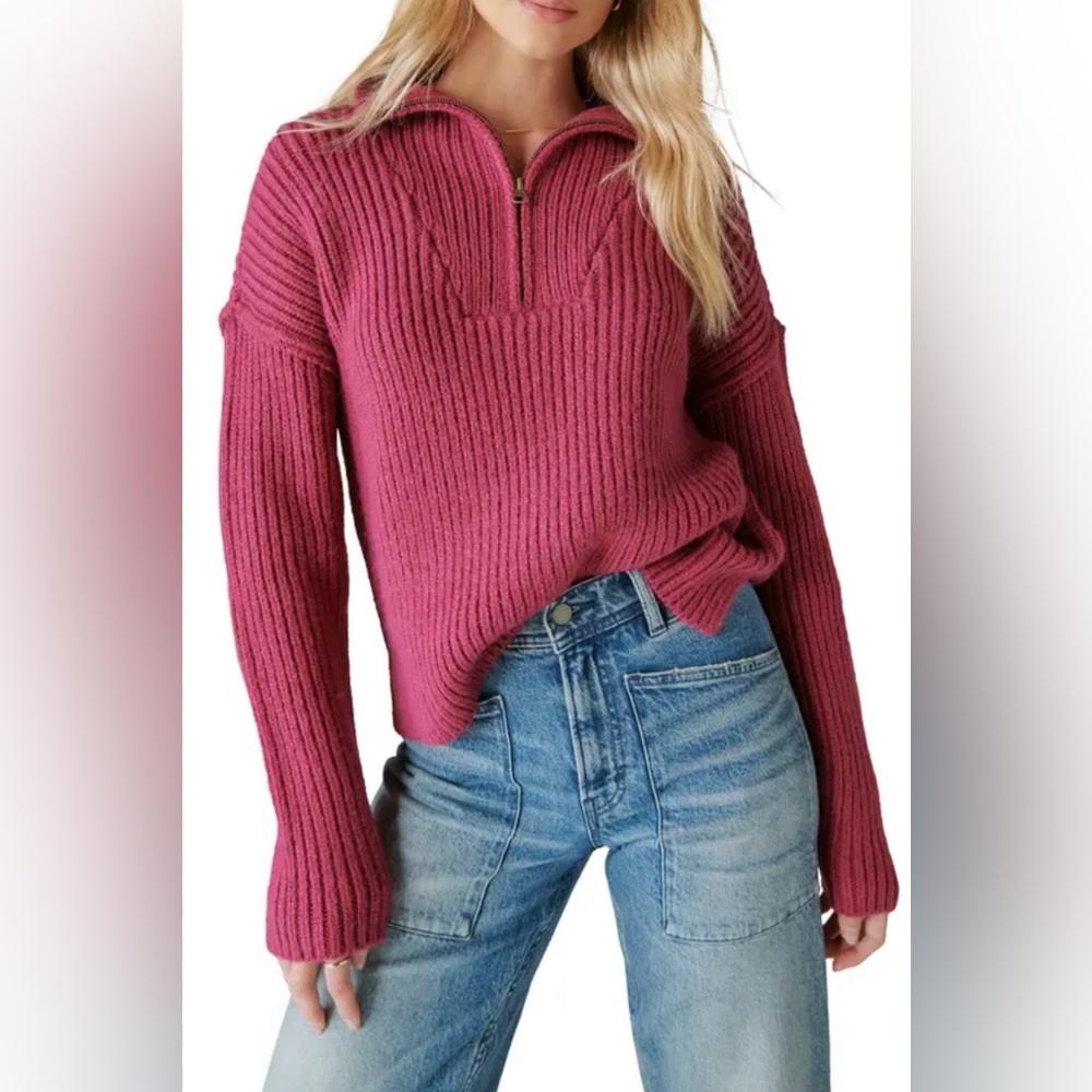 Lucky Brand Rib Half Zip New With Tags